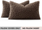 Faux Fur Throw Pillow Covers 20x12 Inch Set of 2 Boucle Neutral Decorative - Image 7