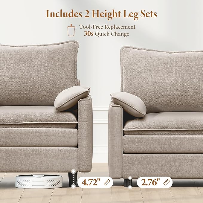 Vesgantti 108" Modular Sectional Sofa, Comfy Cloud Couch - Image 3