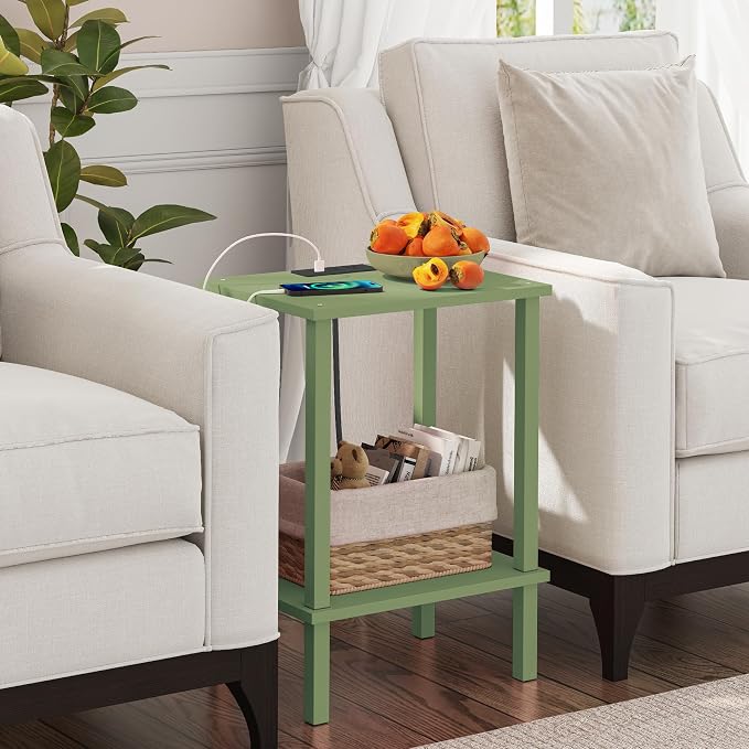 TUTOTAK End Table with Charging Station, Small Side Table with Outlets - Image 4
