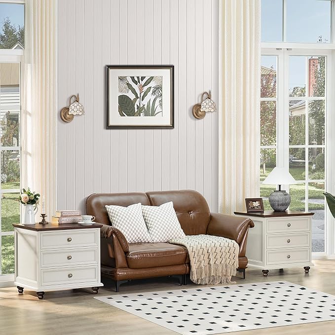 Joaxswe 24" Wide Farmhouse Night Stand, Large End Table - Image 5