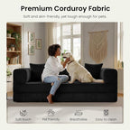 78.8" Convertible Sofa Bed, Corduroy Futon Couch - Image 6