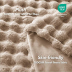 L'AGRATY Faux Rabbit Fur Throw Blanket - Image 3