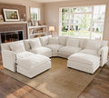 ELUCHANG 114" Oversized V-Shaped Cloud Couch Modular Sectional Sofa by ELUCHANG