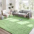 4x6 Fluffy Shag Area Rugs for Living Room Bedroom: Soft Carpet Mint Green | by CarpetAddColortoYourLife