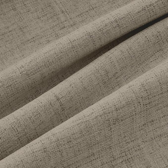 MIULEE 100% Blackout Linen Curtains 42 x 84 Inch Faux Linen 2 Panels | Thermal - Image 9