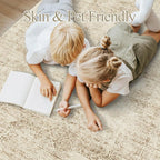 Soalmost 5x7 Area Rugs Light Brown Washable Trendy Faded Style Floral Rugs | - Image 9