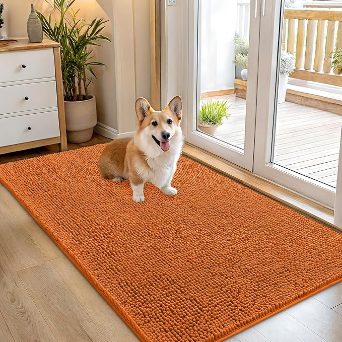 OLANLY Dog Door Mat for Muddy Paws 54x32, Super Absorbent Chenille Mud Mat | by OLANLY