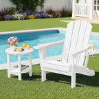 SERWALL Round Outdoor Side Table Set of 2, HDPE Small Adirondack Double End - Image 2
