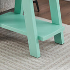 Roundhill Furniture Athens Contemporary Wood Shelf Side Table in Teal - Image 6