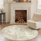 Soalmost Abstract 6x6 Round Rug 6ft Circle Living Room Rugs, Low Pile Stain - Image 2