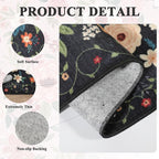 DUKINO 3x10 Runner Rug, Floral Washable Kitchen Runner Rug Non Slip, Low Pile - Image 4