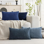 Set of 4 Soft Textured Decorative Throw Pillow Covers 12X20 Inch Cozy Farmhouse by Cozoomy