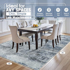 5x7 Area Rugs for Living Room Washable Bedroom Dining Room Blue Grey | Modern - Image 2