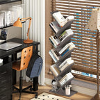 SHEEPAM 10 Tier Tree Book Shelf, Floor Standing Wood Bookshelf - Image 2