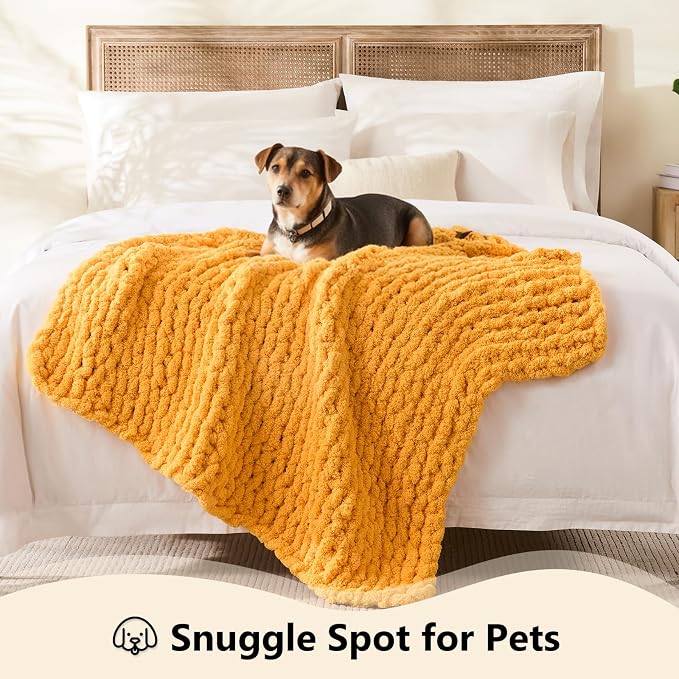 L'AGRATY Chunky Knit Throw Blanket - Image 3