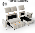 Sunny Heart 82" L Shaped Sectional Sleeper Sofa Bed - Image 4