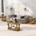 Solid Wood Coffee Table Set for Living Room, Coffee Table & 2 End Side Table by FGXJY