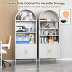 VEXPOR 73" Tall Metal Arched Bookcase - Image 5