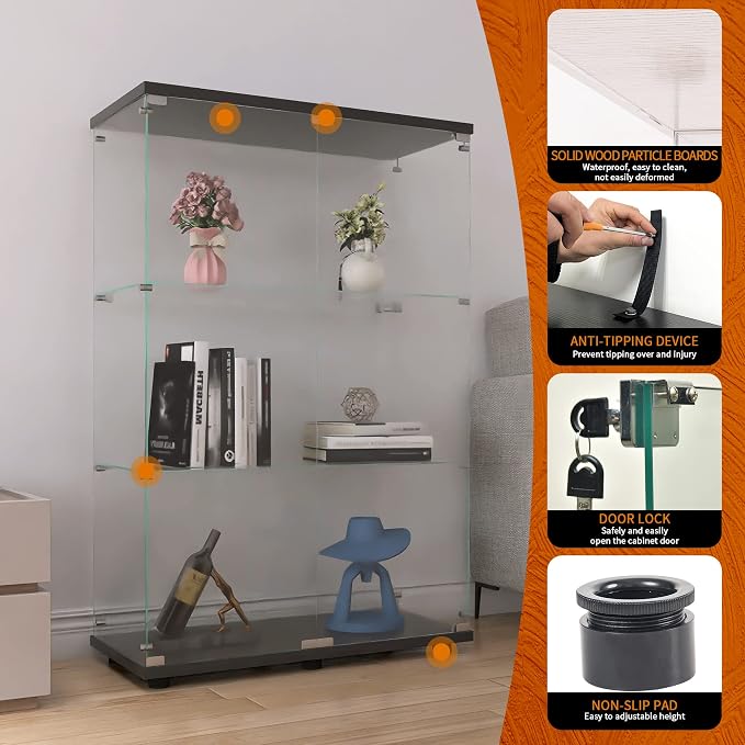 Beauty4U 2 Doors Glass Display Cabinet - Image 6