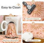 Vacuum-Friendly, Round 6ft Washable Area Rug - Image 5