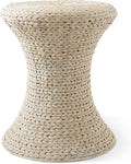 Casafield Hourglass Side Table, Water Hyacinth Round End Table, Boho Woven by Casafield