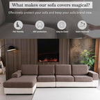 OHSIO Sectional Couch Covers, Wear Resistant Stretch Sofa Covers Washable Soft - Image 4