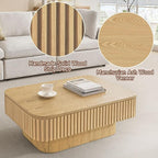 Lift Top Coffee Table for Living Room, Rectangle Handmade Solid Wood Strips - Image 5