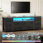 Huuger 63 Inch TV Stand for 65, 70 Inch TV, 11 Drawer Long Dresser - Image 4