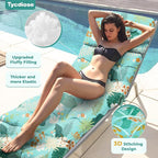 Outdoor Chaise Lounge Chair Cushion Set of 4, Waterproof 74.4 x 22 x 4.7 Inches - Image 3