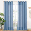 YoungsTex Denim Blue Linen Curtains 95 Inch Length by YoungsTex