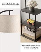 PARTPHONER Floor Lamp with Table, Night Stand with Lamp, Narrow Side Table with - Image 2
