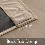 MIULEE Velvet Curtains 52x96 inches 2 Panels Camel Beige Blackout Curtains | - Image 3