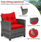 HAPPYGRILL 3 Pieces Patio Conversation Set, Outdoor Furniture Set PE Rattan - Image 8