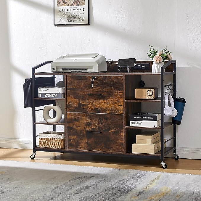 45" File Cabinet for Home Office, Mobile Office Storage Cabinet by Layburstofficefurnitureexpert