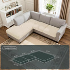 Hokway Chaise Cover and Couch Cushion Covers Set, Separate Sectional Sofa - Image 2