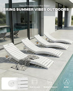 Folding HDPE Pool Lounge Chairs Set of 6, Pre-Assembled Outdoor Chaise Lounge - Image 6