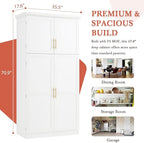 VilroCaz Freestanding Kitchen Pantry Tall Storage Cabinet, Wooden Kitchen - Image 6
