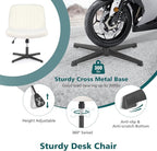 OLIXIS Criss Cross Chairs Legged Armless No Wheels Wide Seat Height Adjustable - Image 6