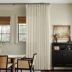 Extra Wide Pinch Pleat 100 x 96 Inch Linen Semi Sheer Curtains 1 Panel | - Image 9