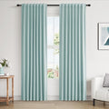 100% Blackout Linen Curtains 80 Inch Length 2 Panels Set by Guken