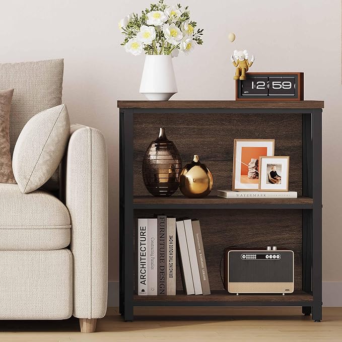 FATORRI Small Bookshelf, Rustic Book Shelf - Image 7