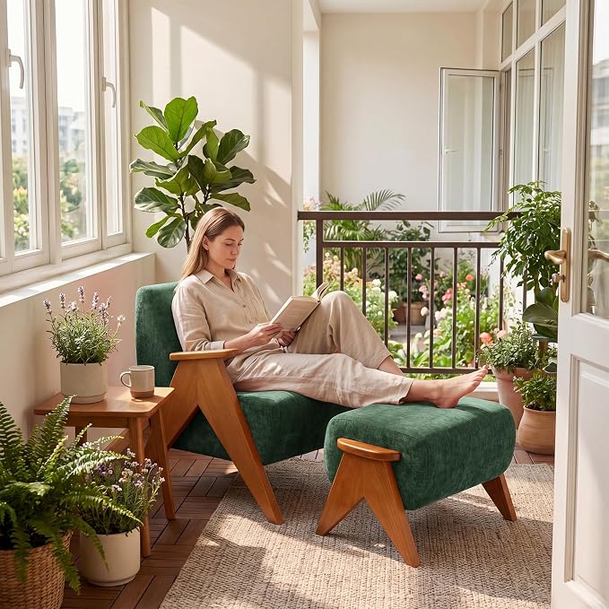 2 Pcs Home Accent Chair Mid Century Modern Accent Chair - Image 5