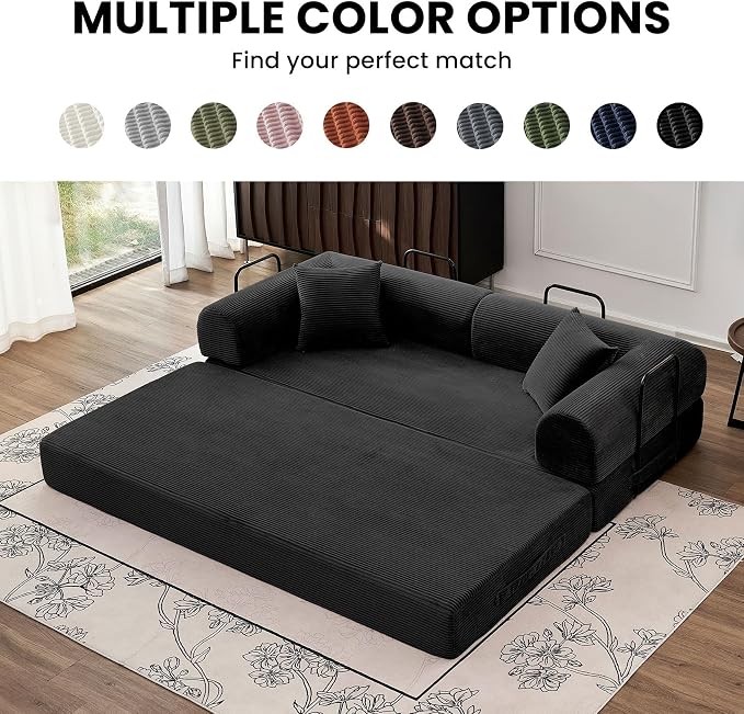 79'' Convertible Sofa Bed, 5-in-1 Folding Boneless Couch, Pull Out Floor Sleeper - Image 8