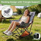 Suteck Oversized Rocking Camping Chair, Thick Padded Folding Rocking Chair - Image 4