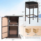 Tangkula 5 Piece Outdoor Rattan Bar Set, Patio Bar Furniture - Image 6