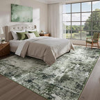Rugflix 6x9 Area Rugs for Living Room, Washable Dark Green Large Rug | Machine - Image 2