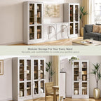 mopio Blake Tall Display Cabinet, Kitchen Buffet Pantry Cupboard, Trophy - Image 7