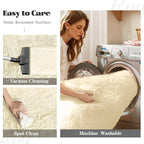 8x10 Area Rugs Cream White: Fluffy Shag Soft Washable Rug Large Fuzzy Plush - Image 3