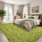 5x7 Green Fluffy Soft Area Rug Non-Slip - Image 3