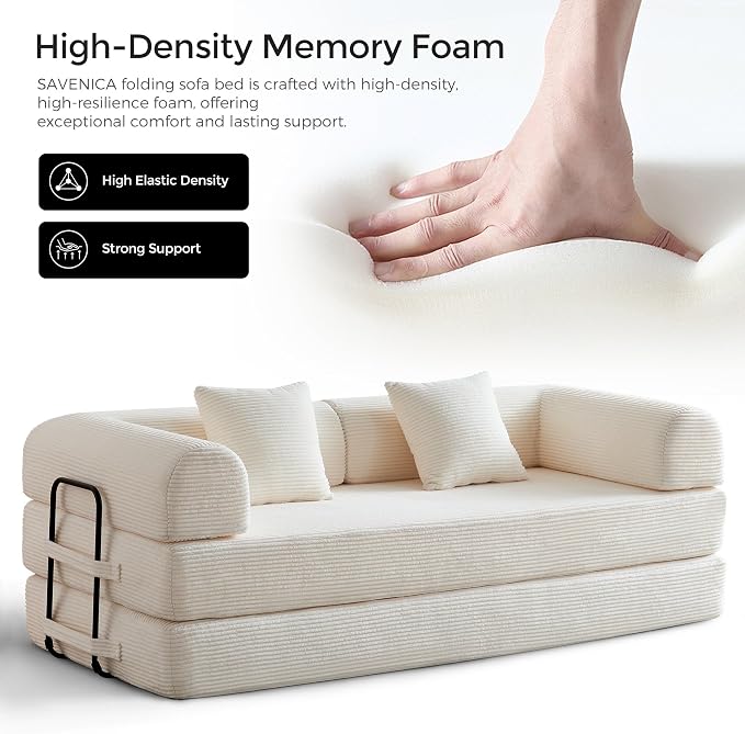 79" Convertible Sofa Bed with Fixed-Shape Frame & Removable Armrests, Modular - Image 6